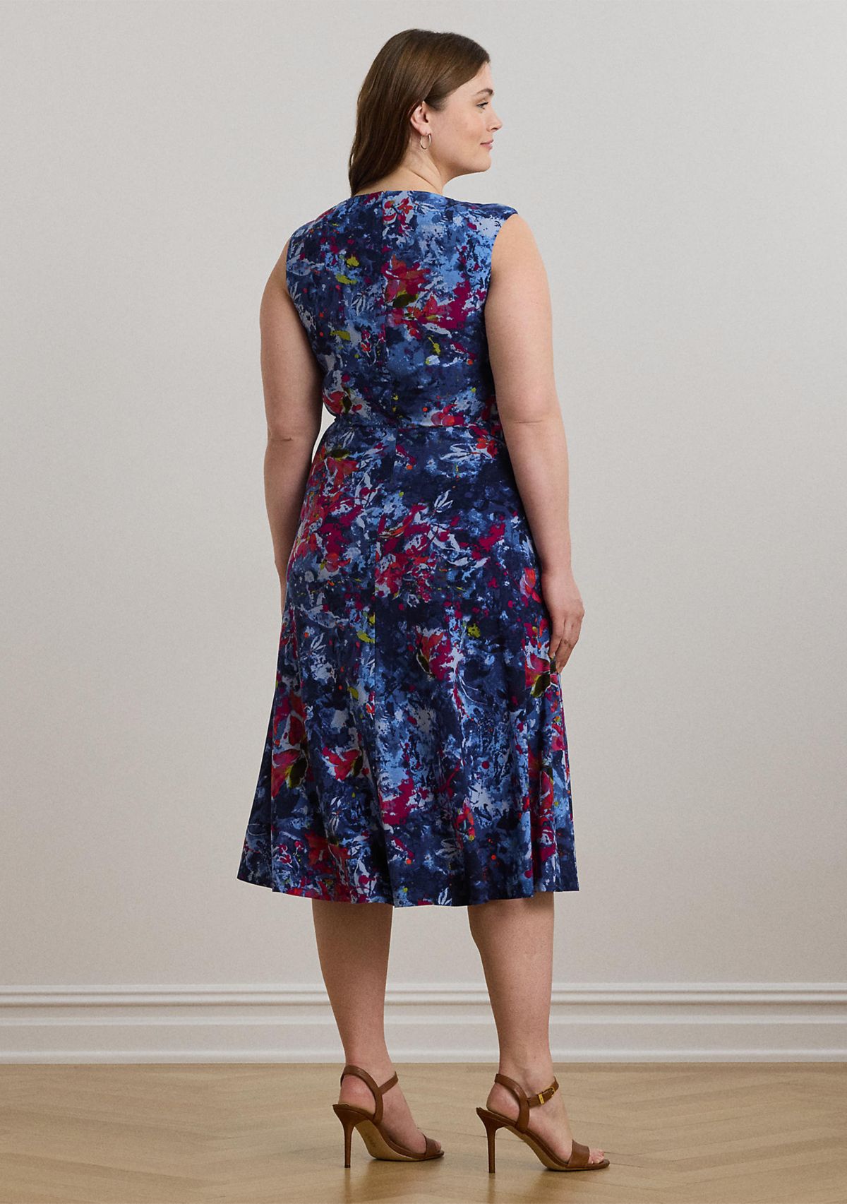 Print Twist-Front Jersey Dress