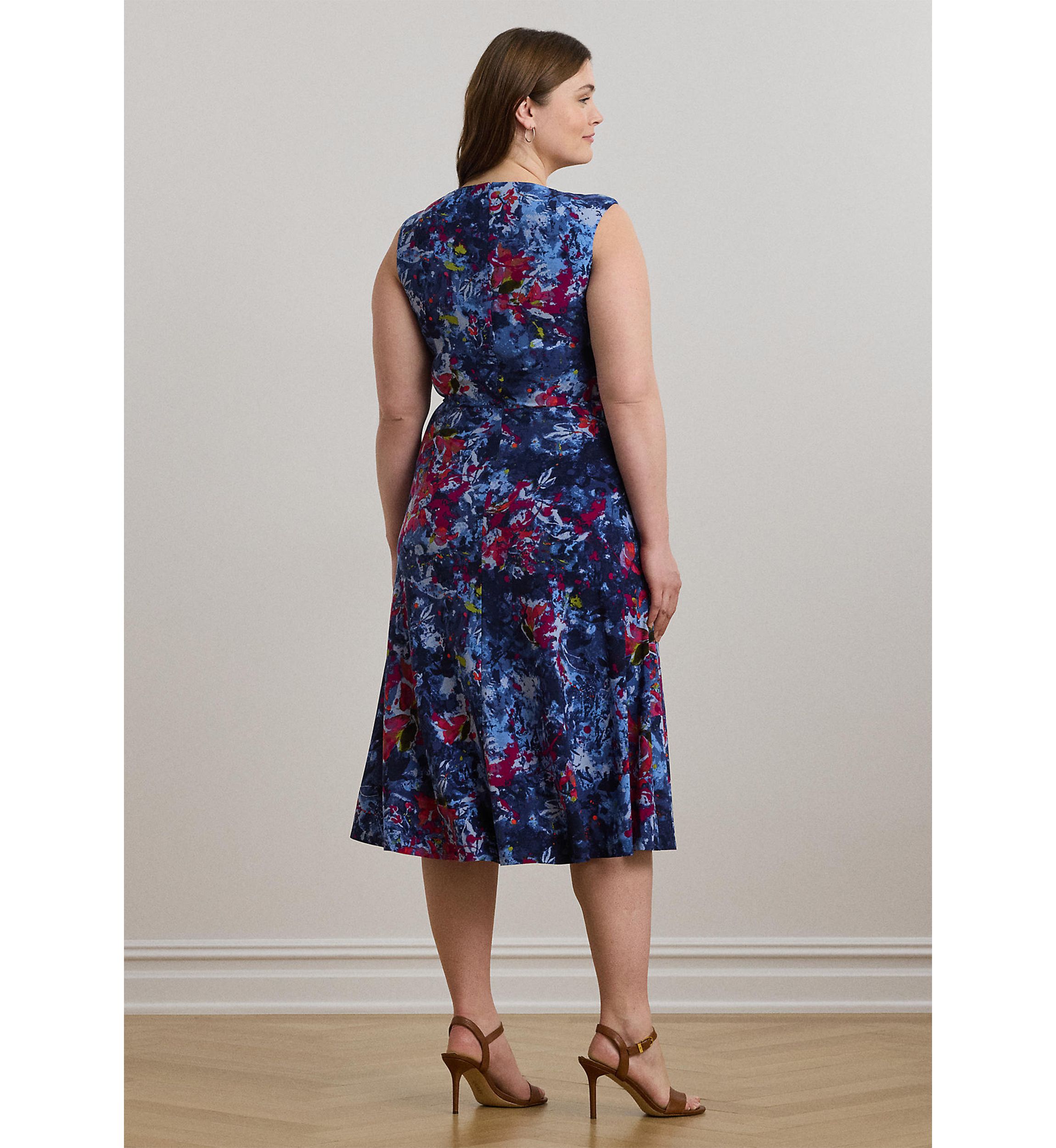 Print Twist-Front Jersey Dress