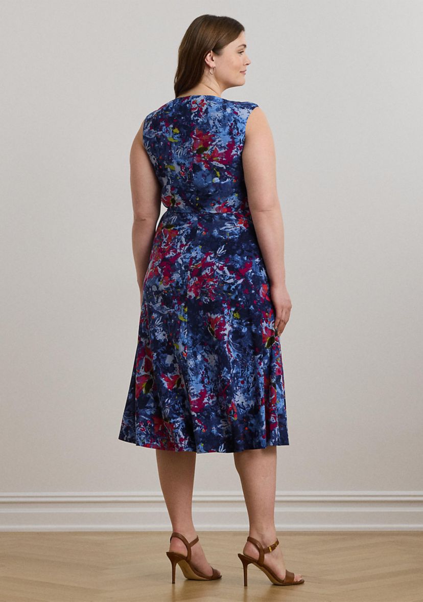 Print Twist-Front Jersey Dress