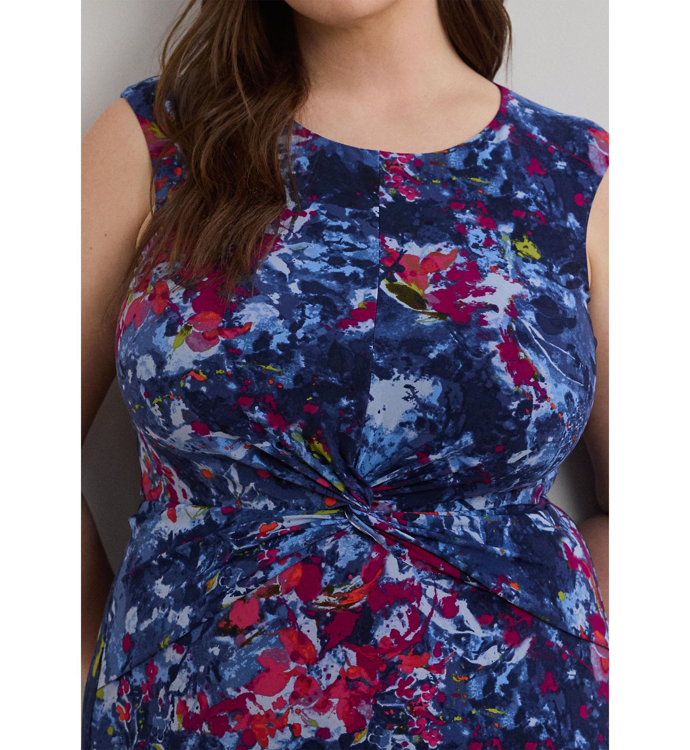 Print Twist-Front Jersey Dress