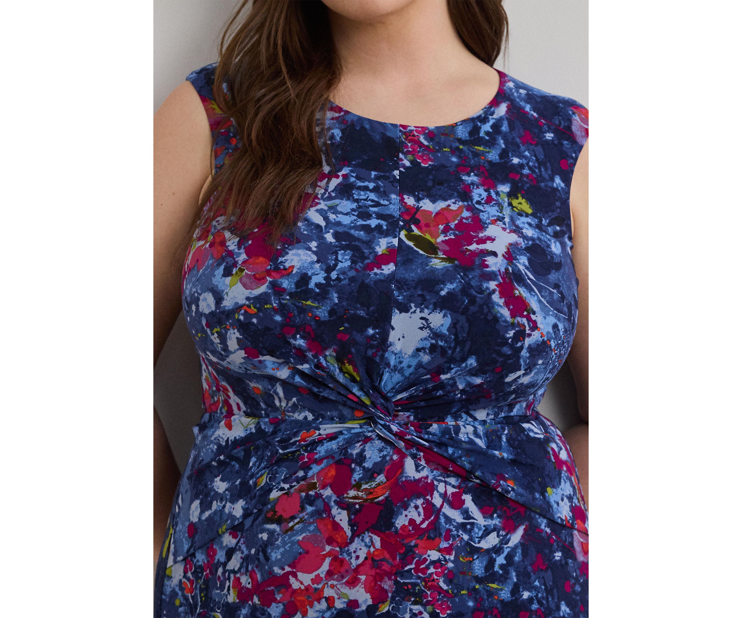 Print Twist-Front Jersey Dress