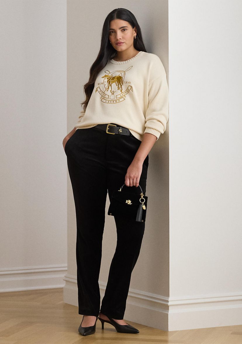 Embroidered Cotton Crewneck Sweater