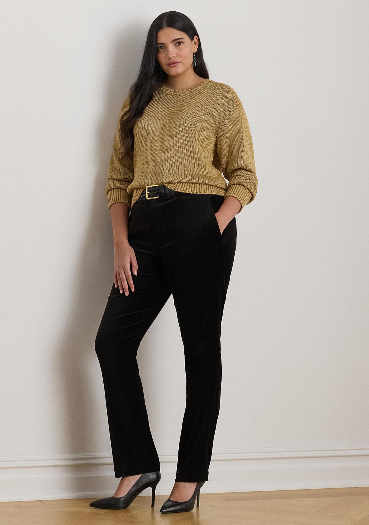 Metallic Cotton-Blend Crewneck Sweater