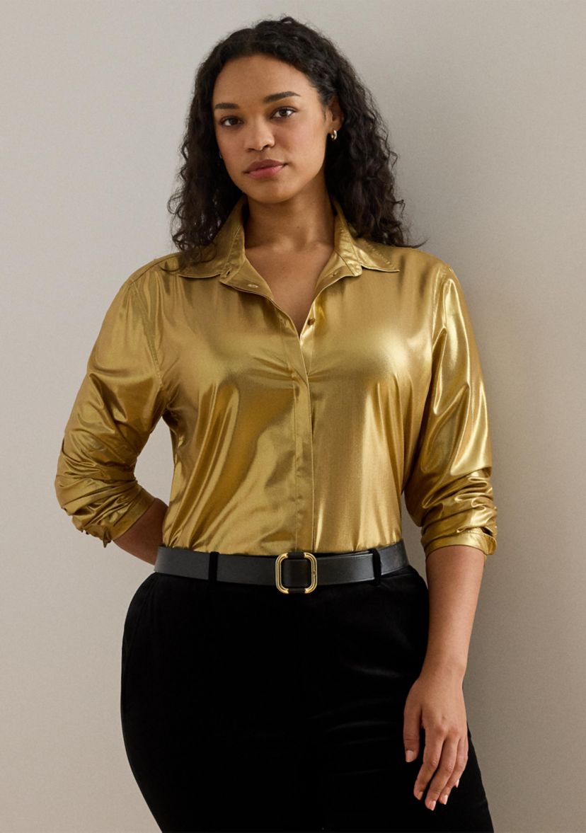 Metallic Chiffon Shirt