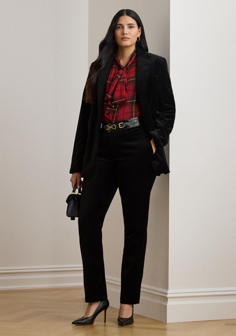 Plus Size Stretch Velvet Blazer