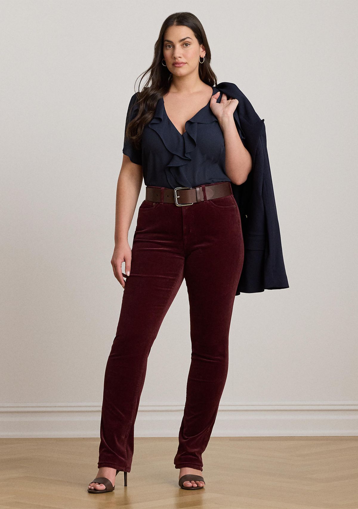 Plus Size Ruffle-Trim Georgette Blouse