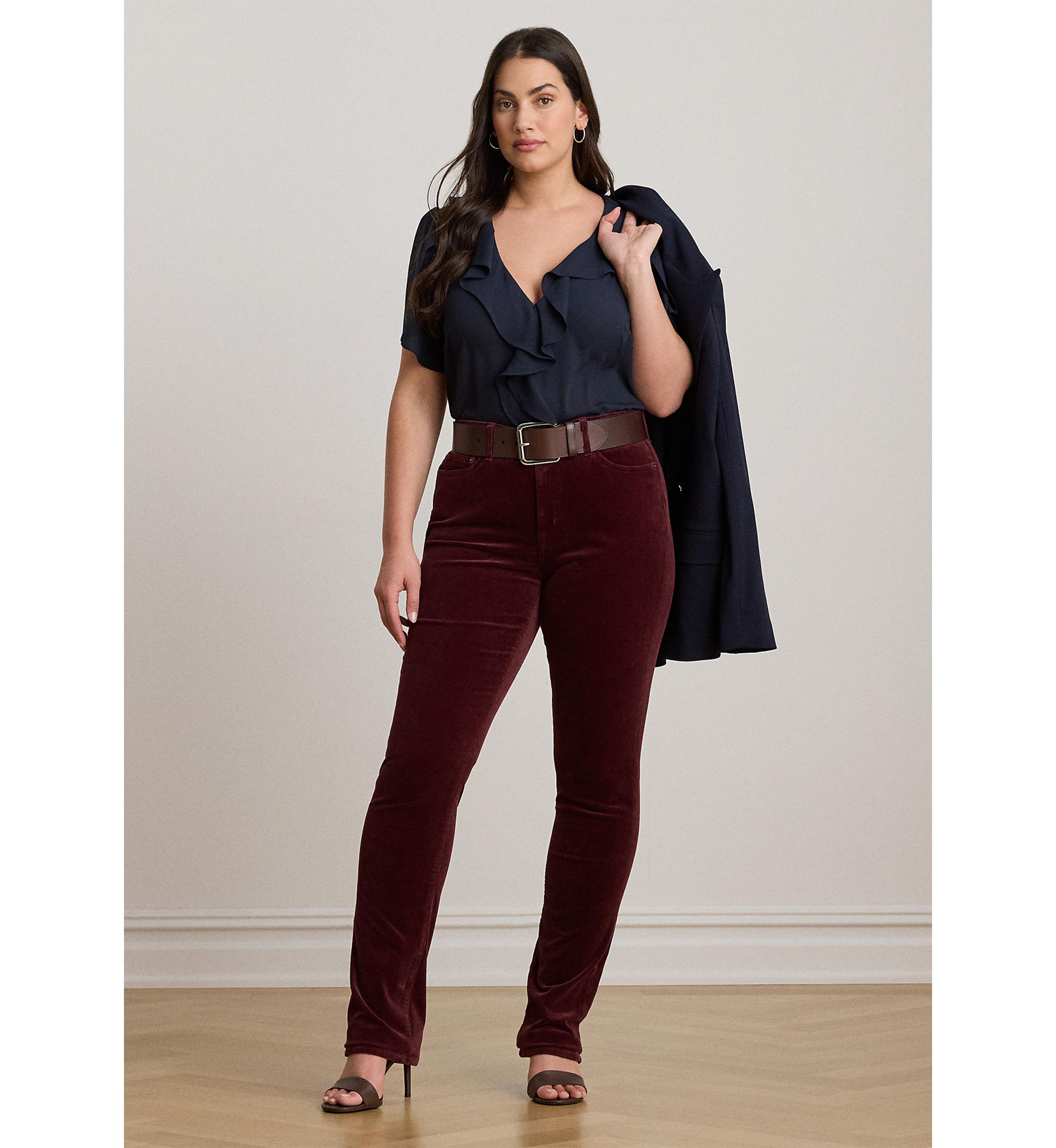 Plus Size Ruffle-Trim Georgette Blouse