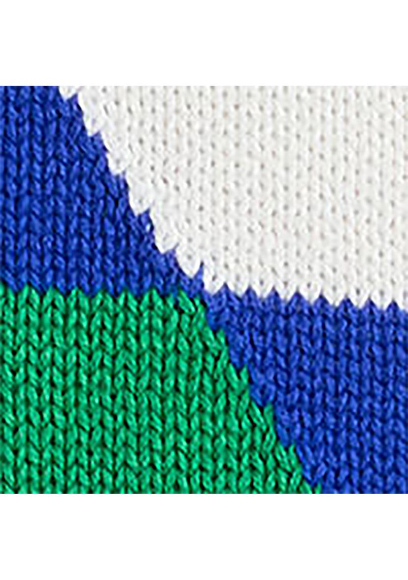 Plus Size Color-Blocked Combed Cotton Sweater