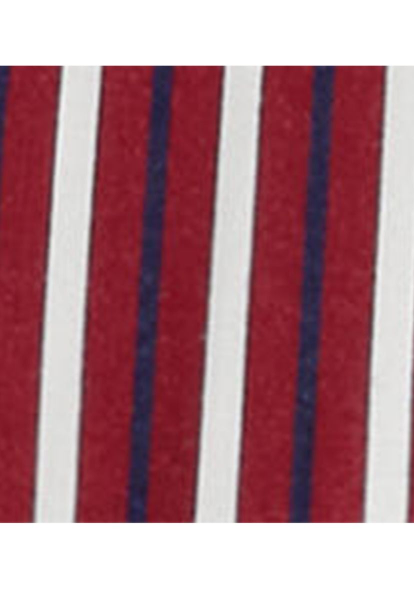 Plus Size Striped Cotton Broadcloth Tie-Neck Shirt