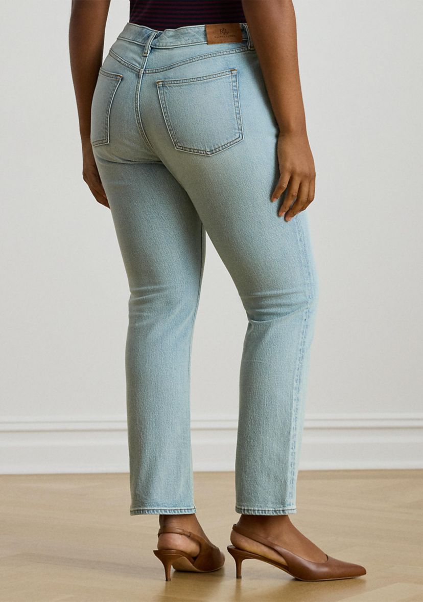 Plus Size Mid-Rise Straight Ankle Jeans