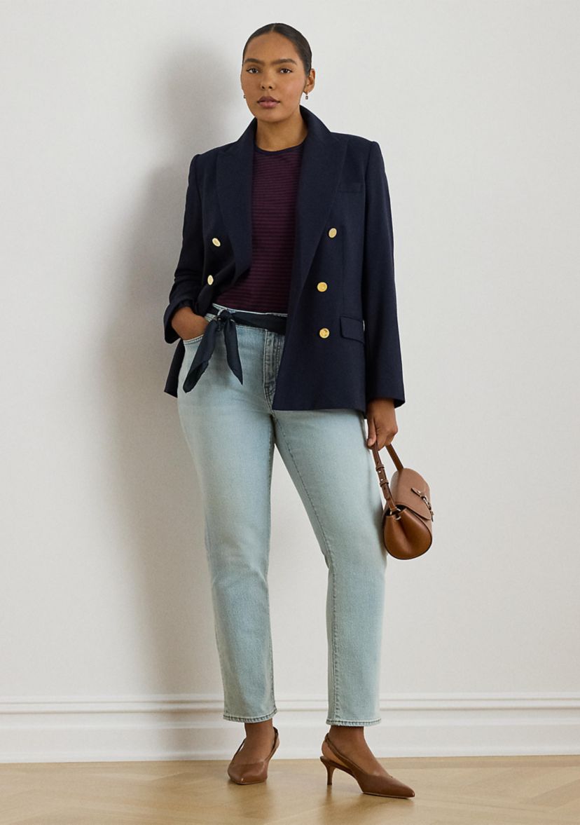 Plus Size Mid-Rise Straight Ankle Jeans