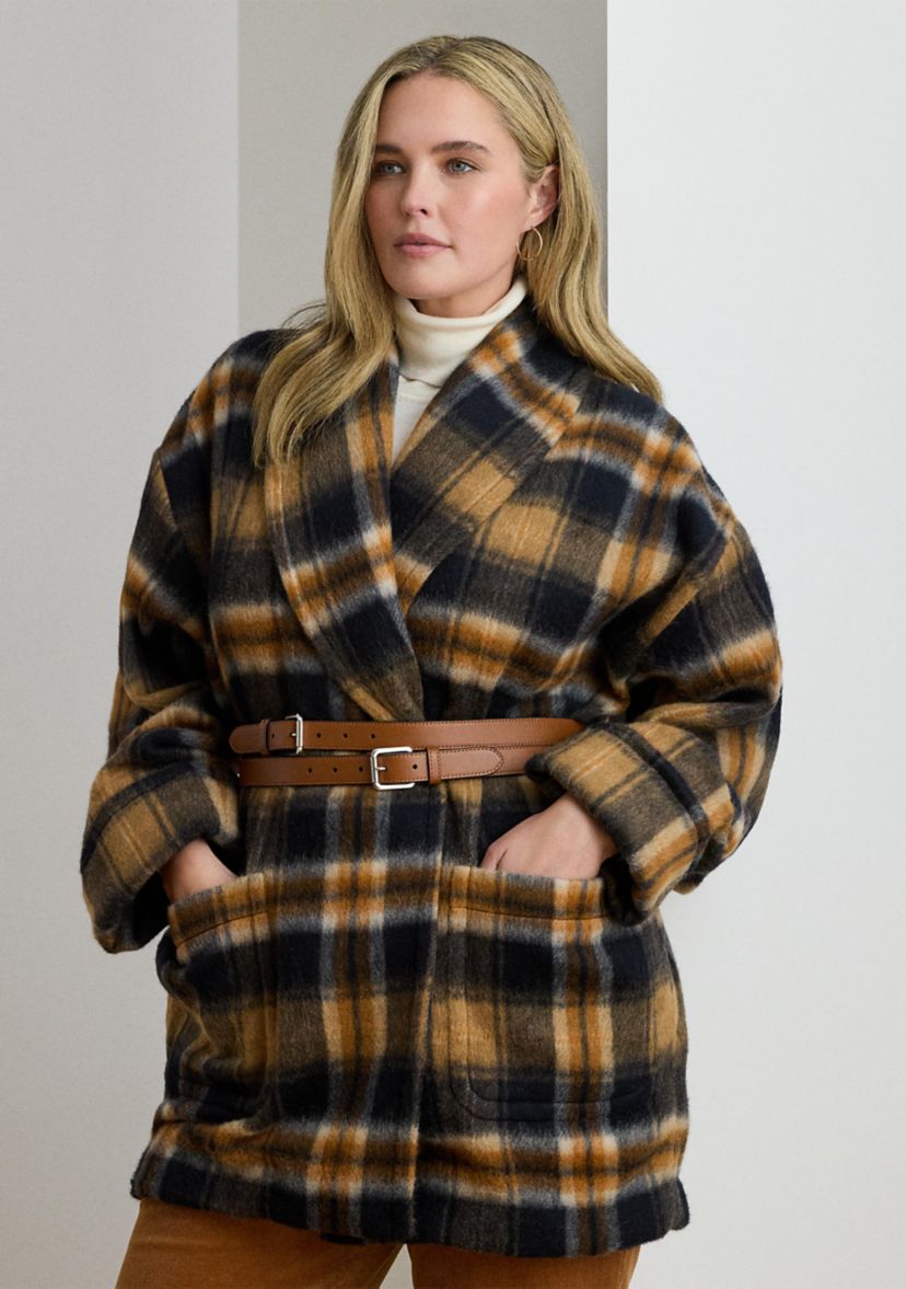 Plus Size Darda Cozy Wool Unlined Poncho 