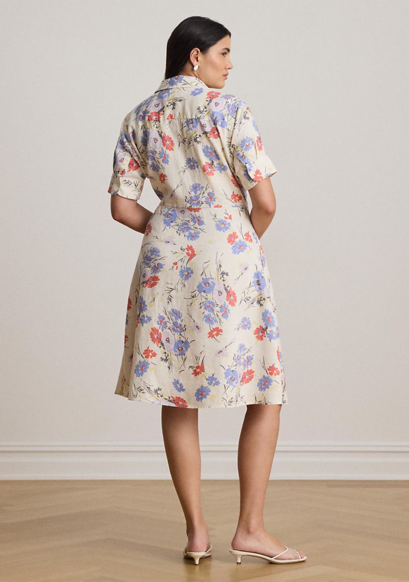 Ralph Lauren Floral Linen Shirtdress - Cream Multi