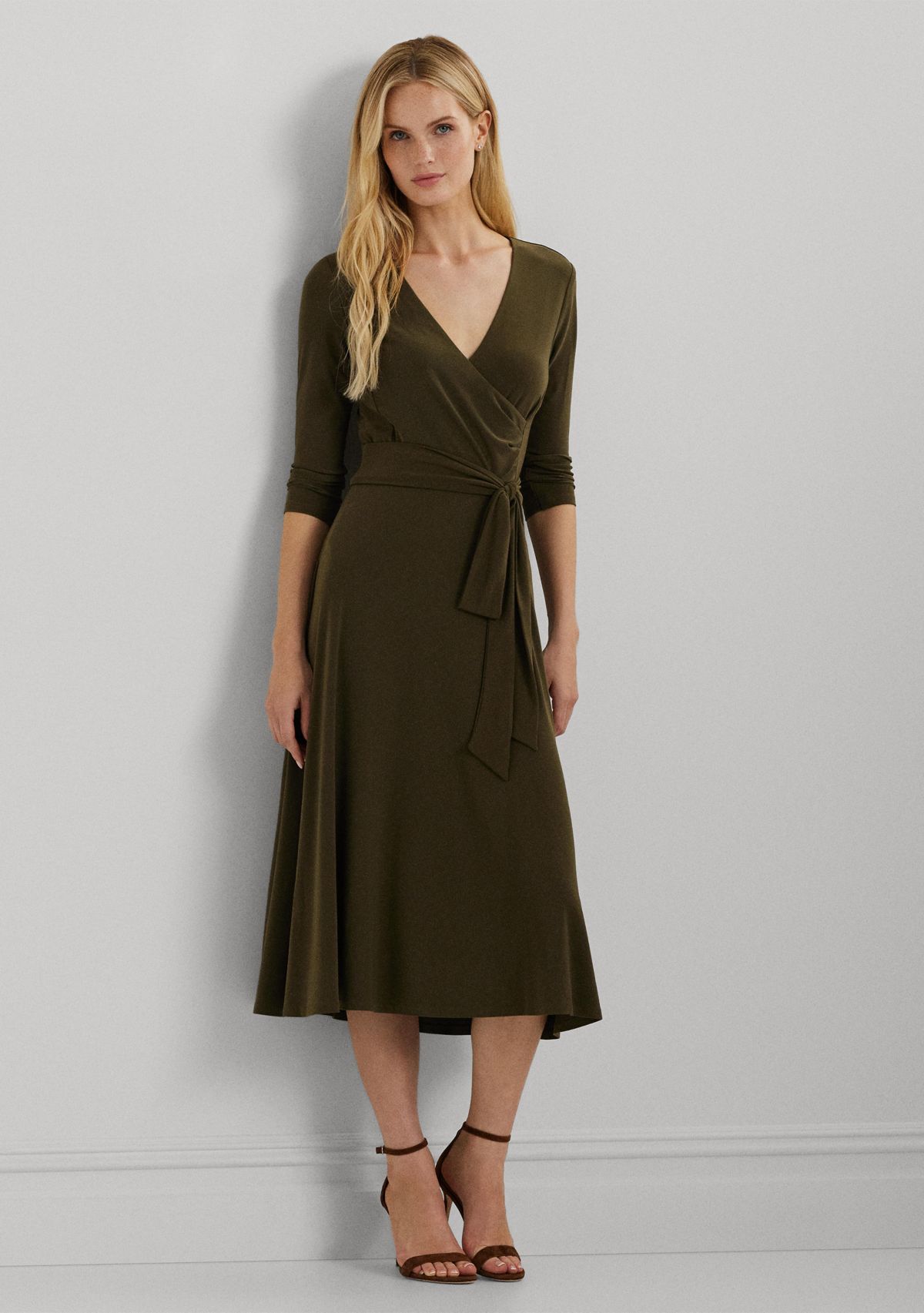 Womens Surplice Jersey Dress