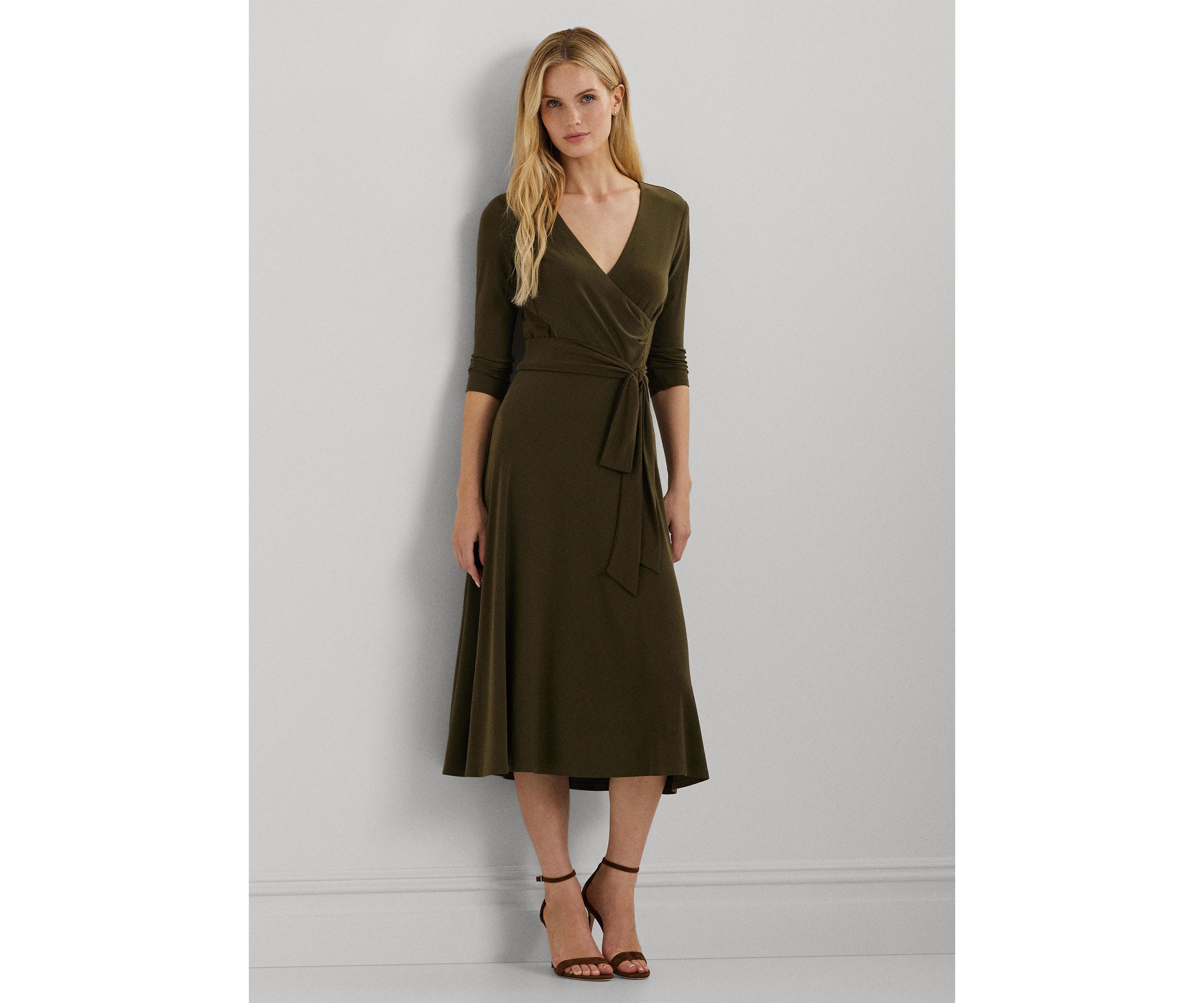 Womens Surplice Jersey Dress