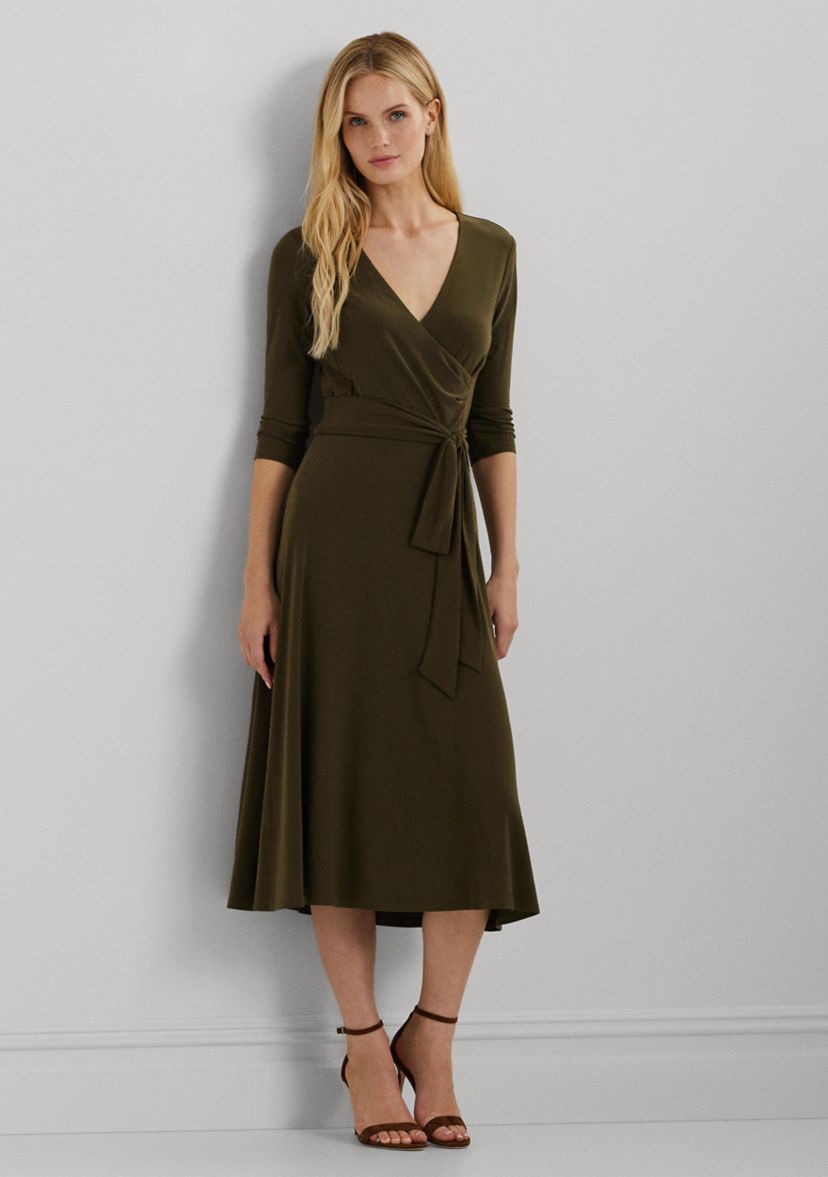 Womens Surplice Jersey Dress