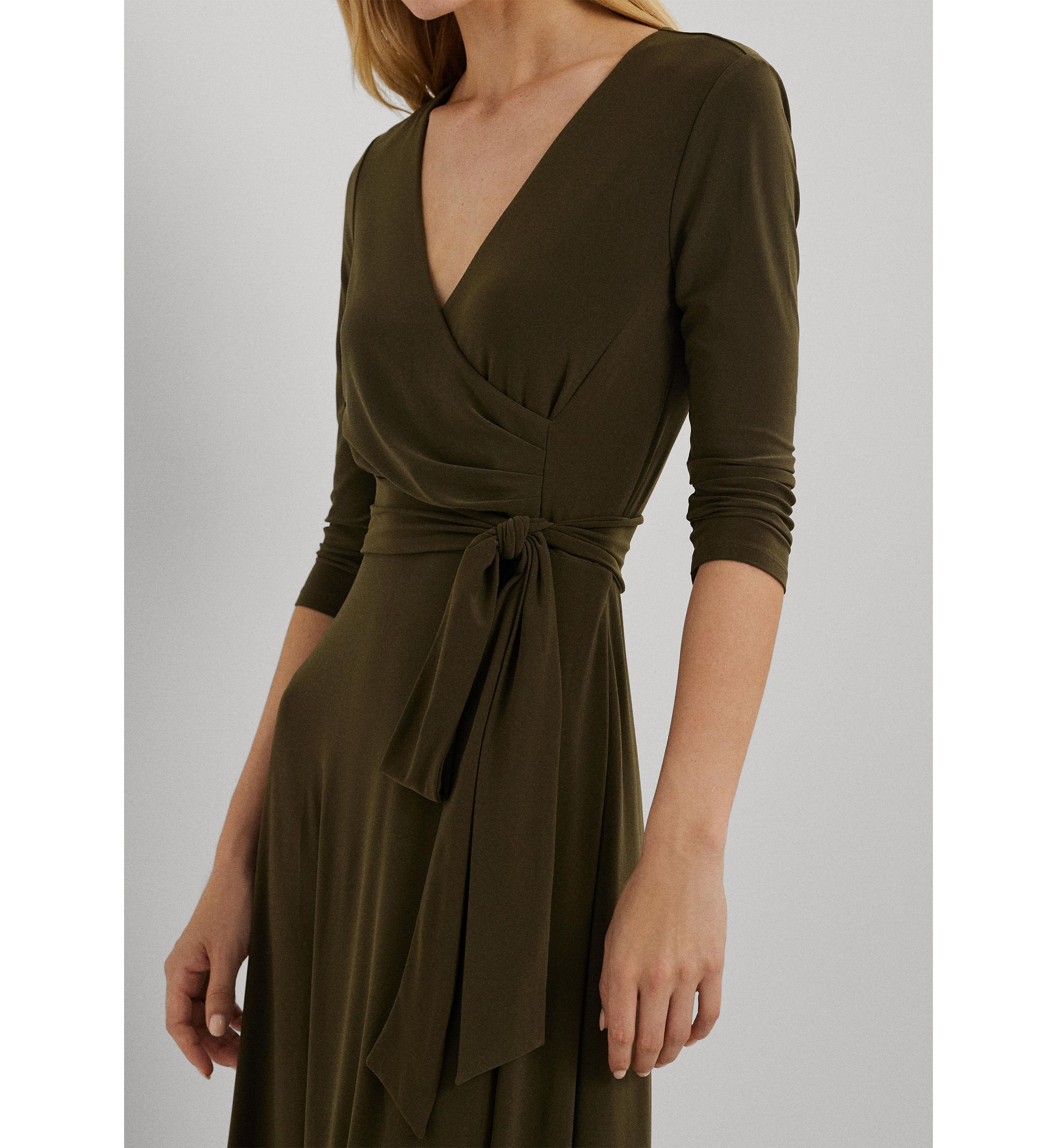 Womens Surplice Jersey Dress