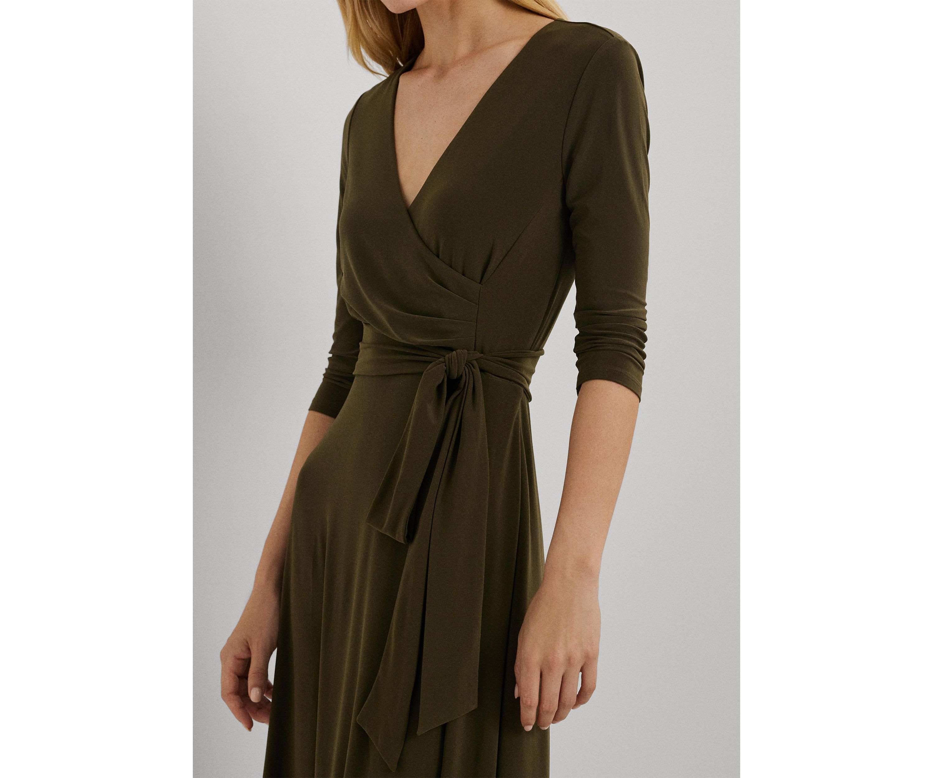 Womens Surplice Jersey Dress