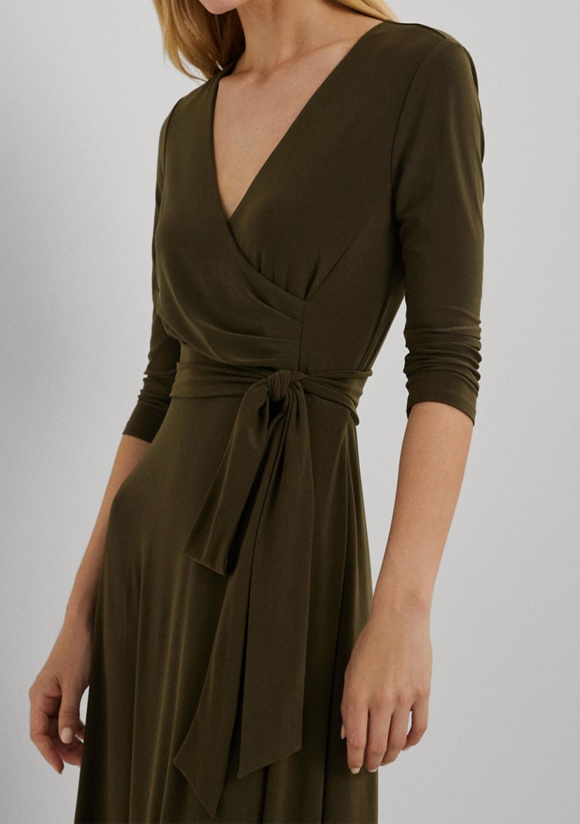Womens Surplice Jersey Dress