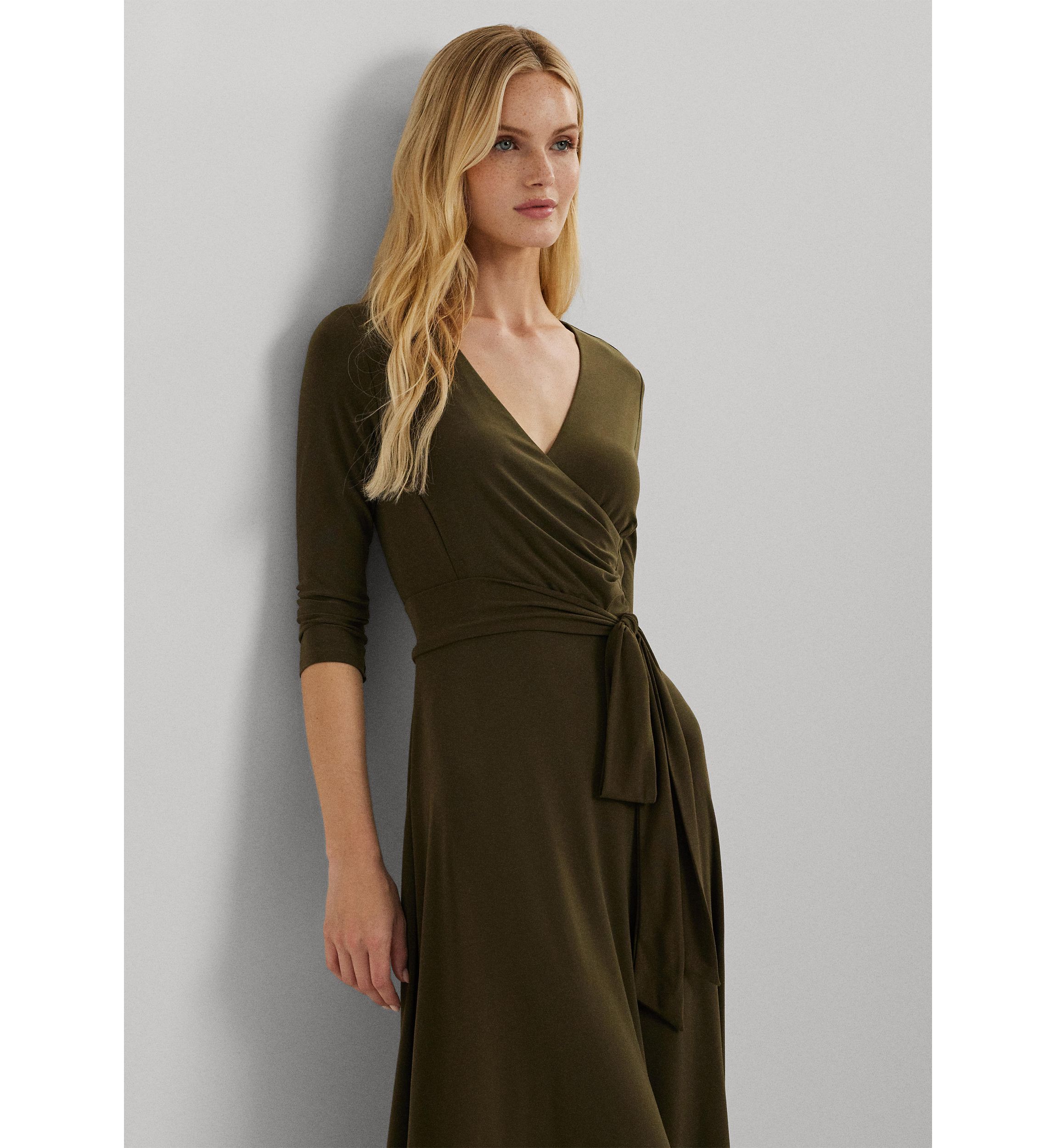 Womens Surplice Jersey Dress