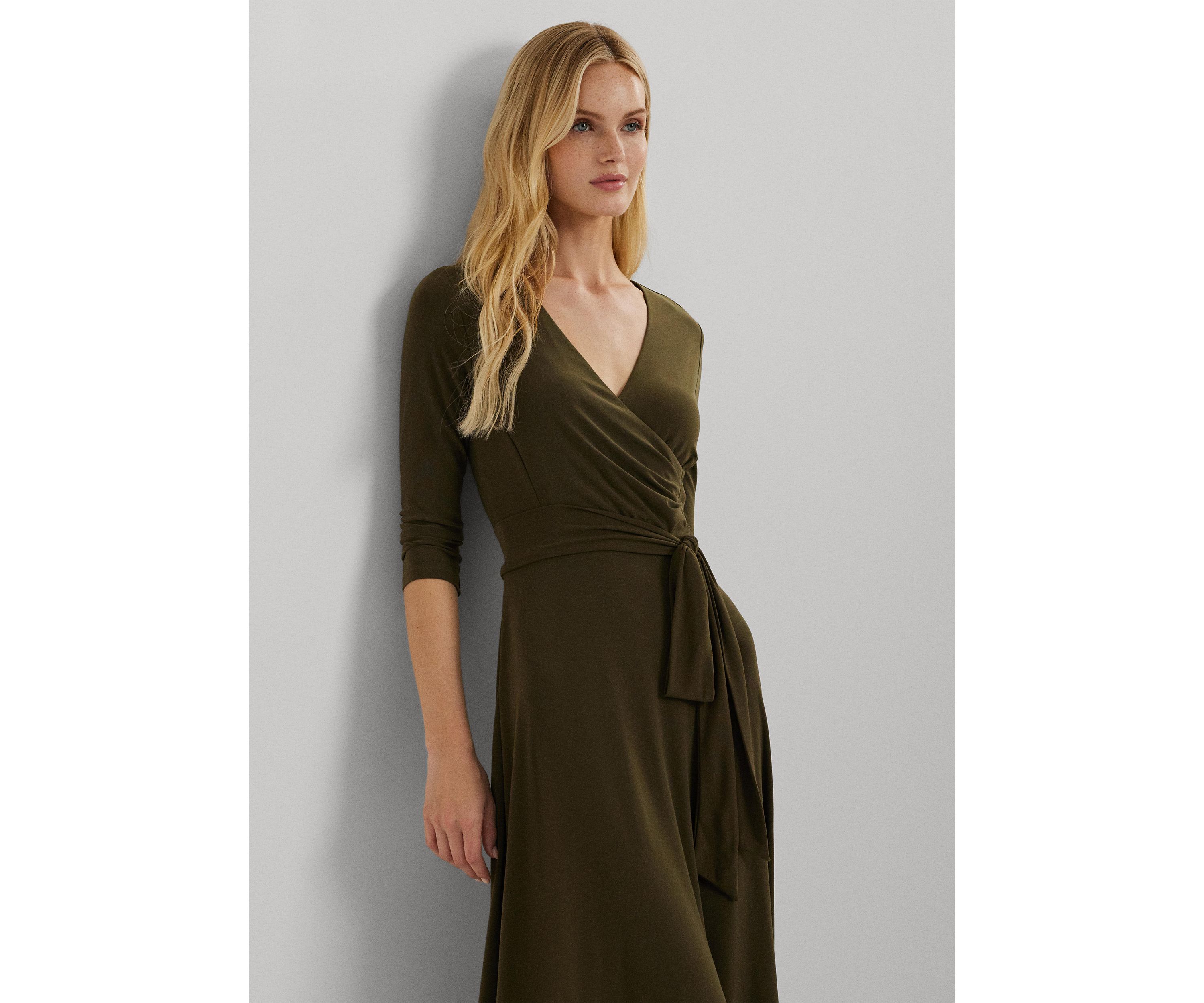 Womens Surplice Jersey Dress