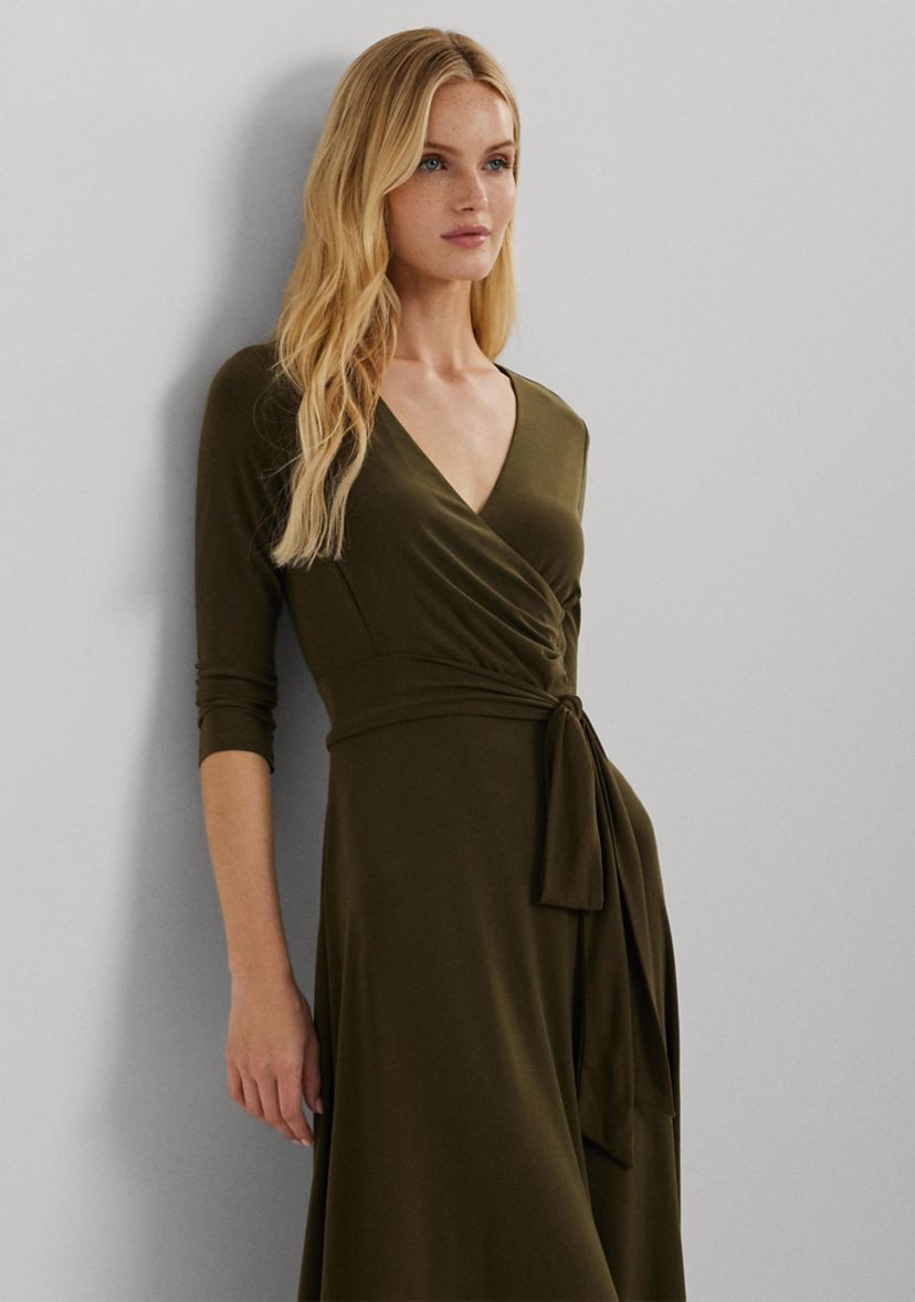 Womens Surplice Jersey Dress