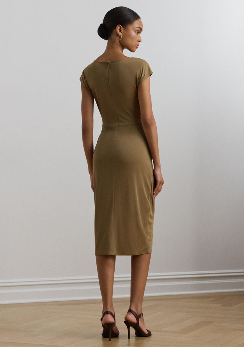 Ring Trim Jersey Cap Sleeve Dress
