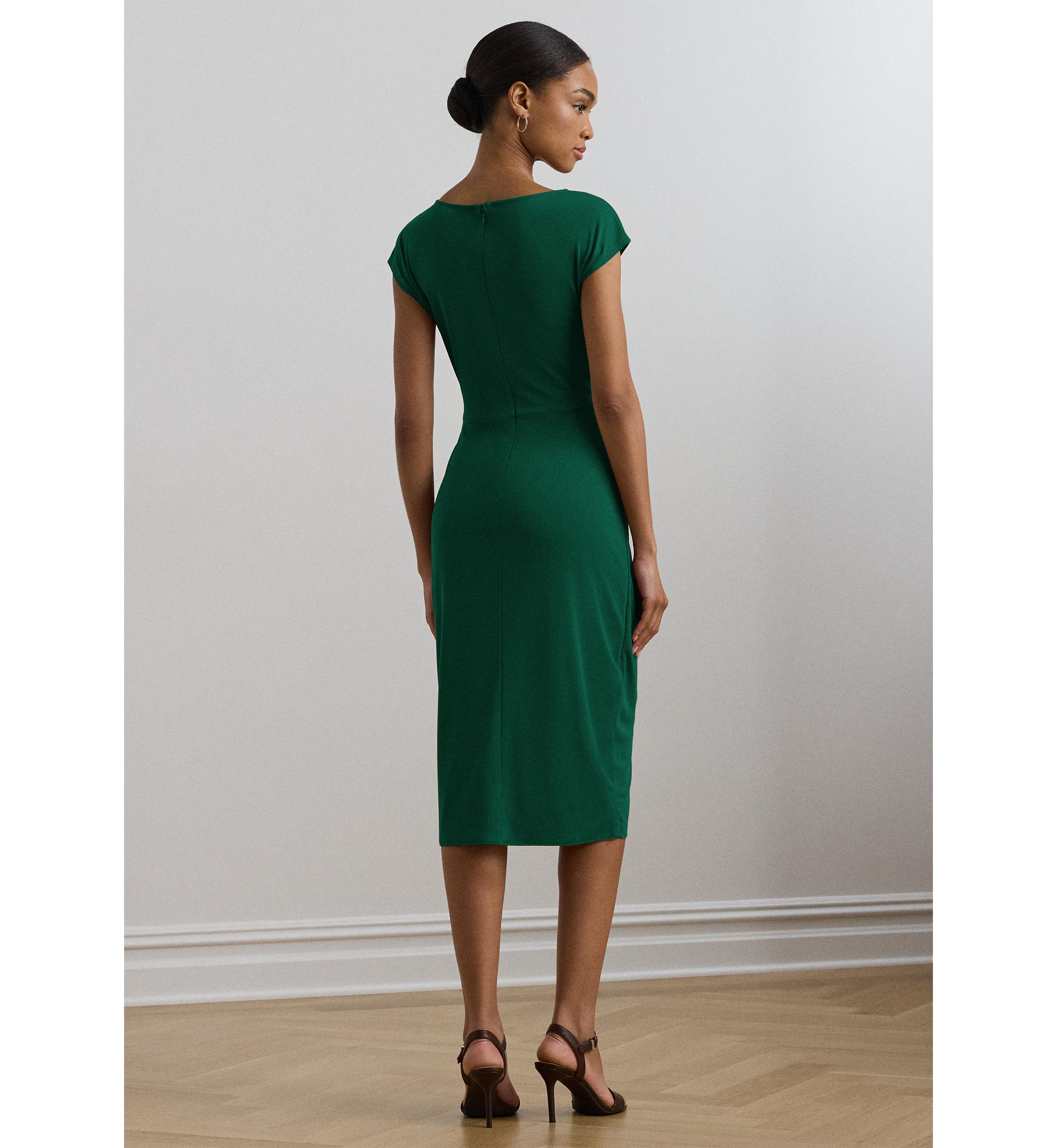 Ring Trim Jersey Cap Sleeve Dress