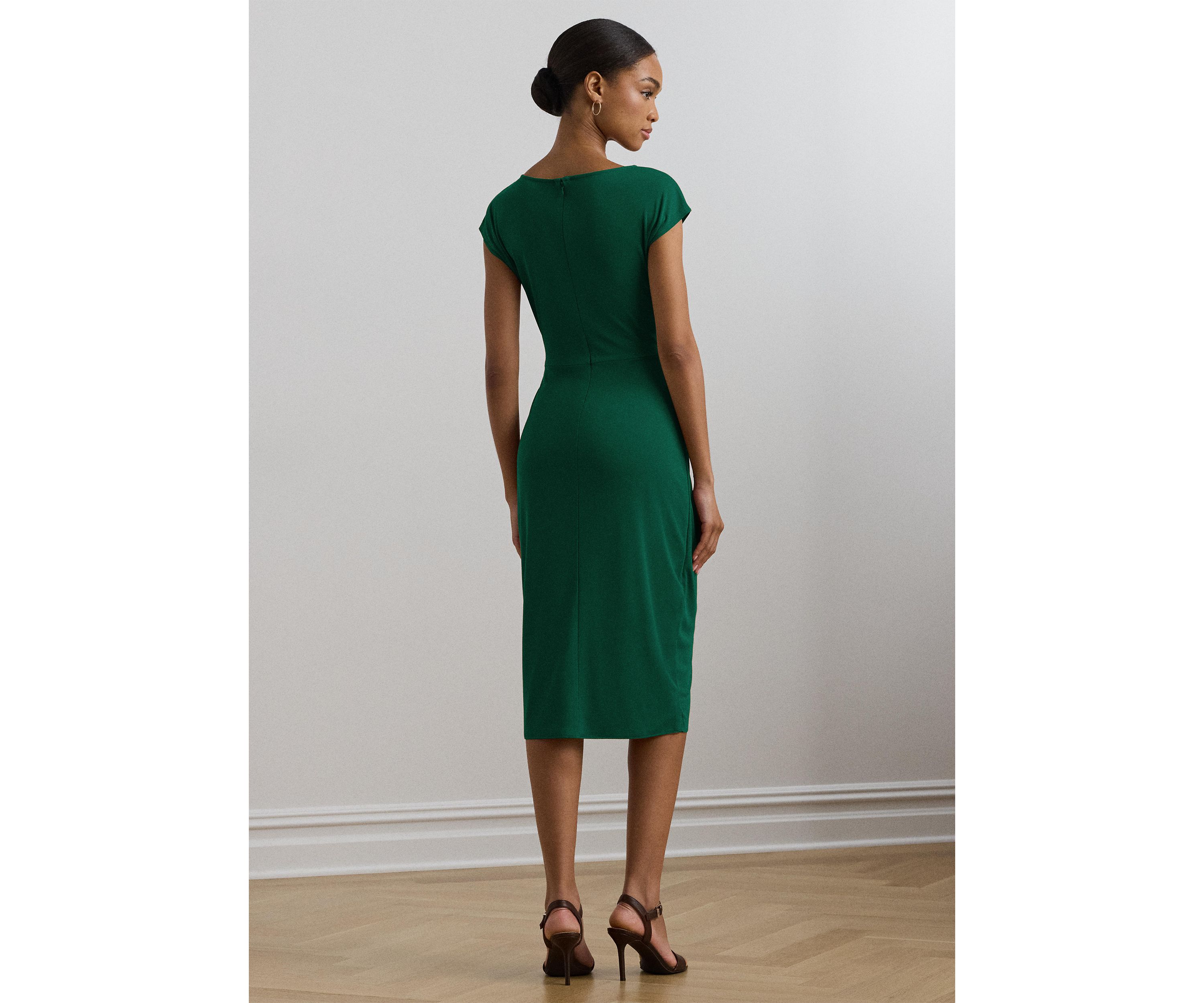 Ring Trim Jersey Cap Sleeve Dress