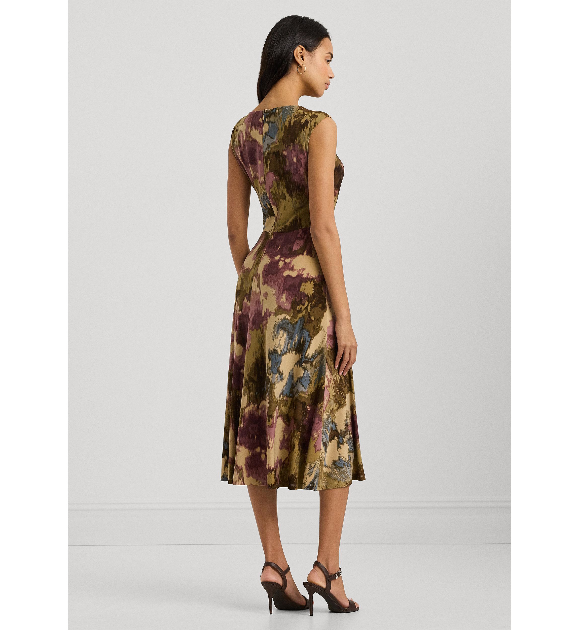 Floral Twist Front Jersey Dress