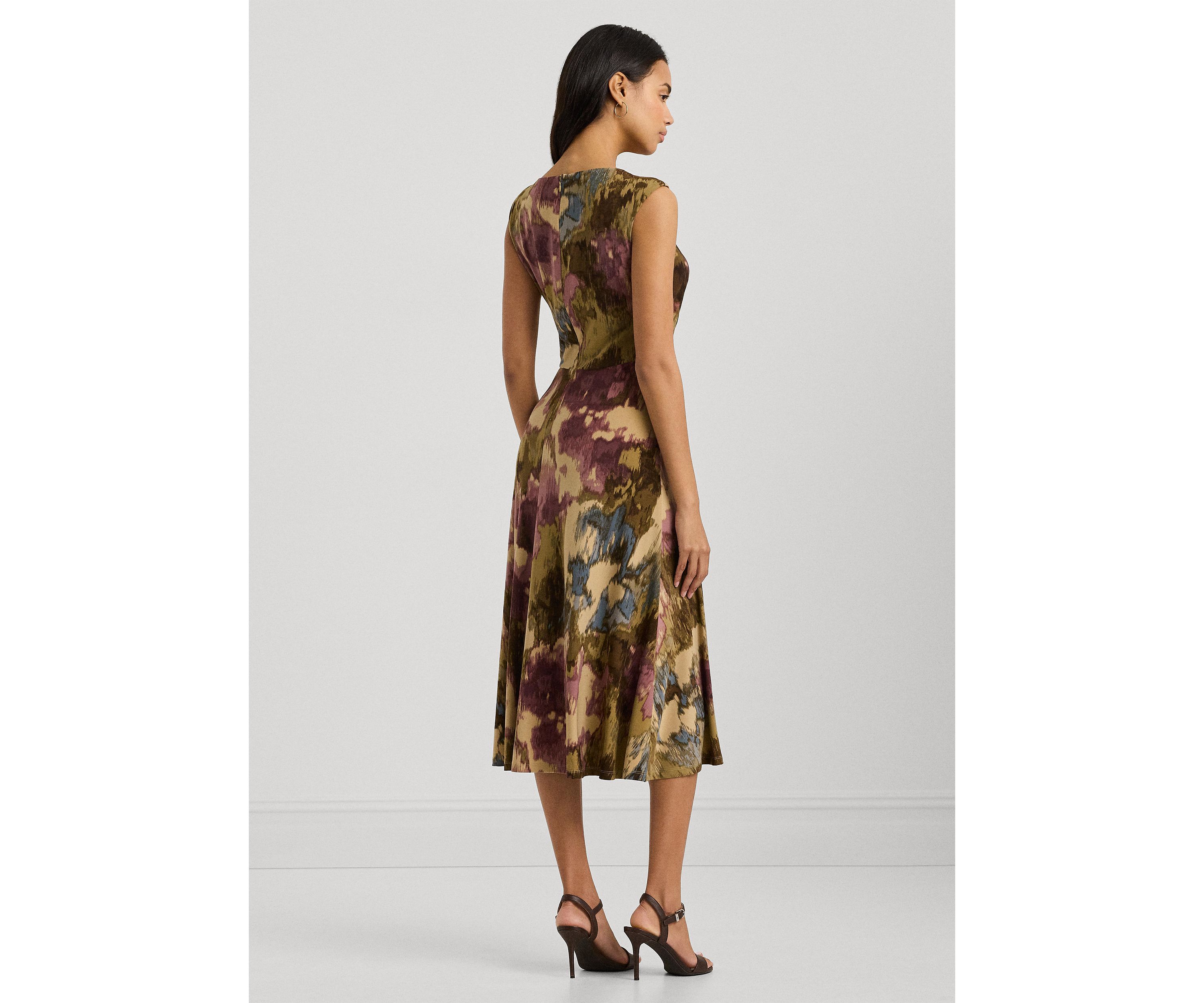Floral Twist Front Jersey Dress