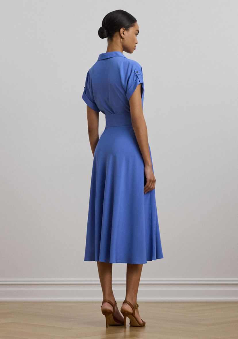 Petite Belted Crepe Dress