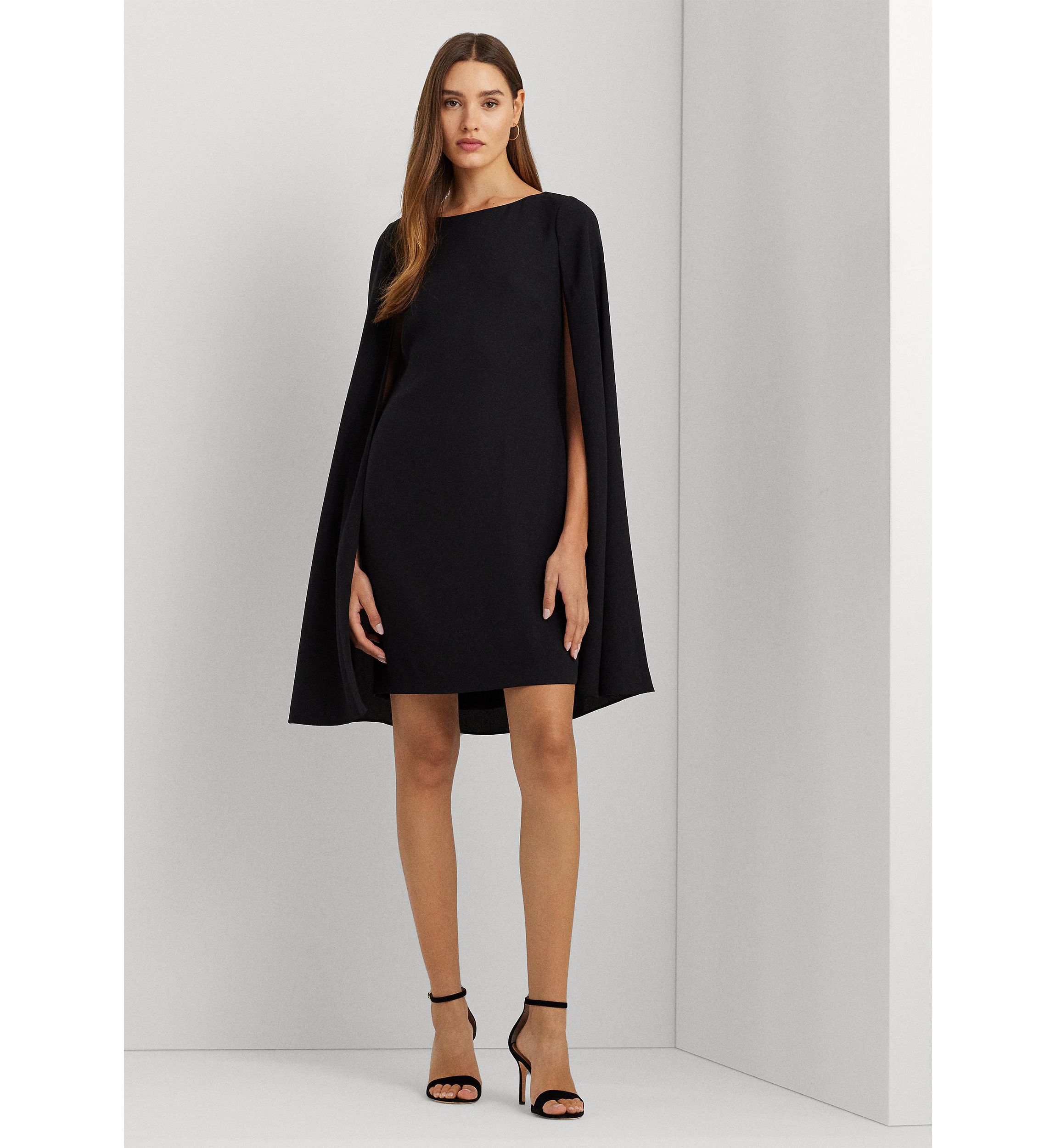 Cape Georgette Cocktail Dress