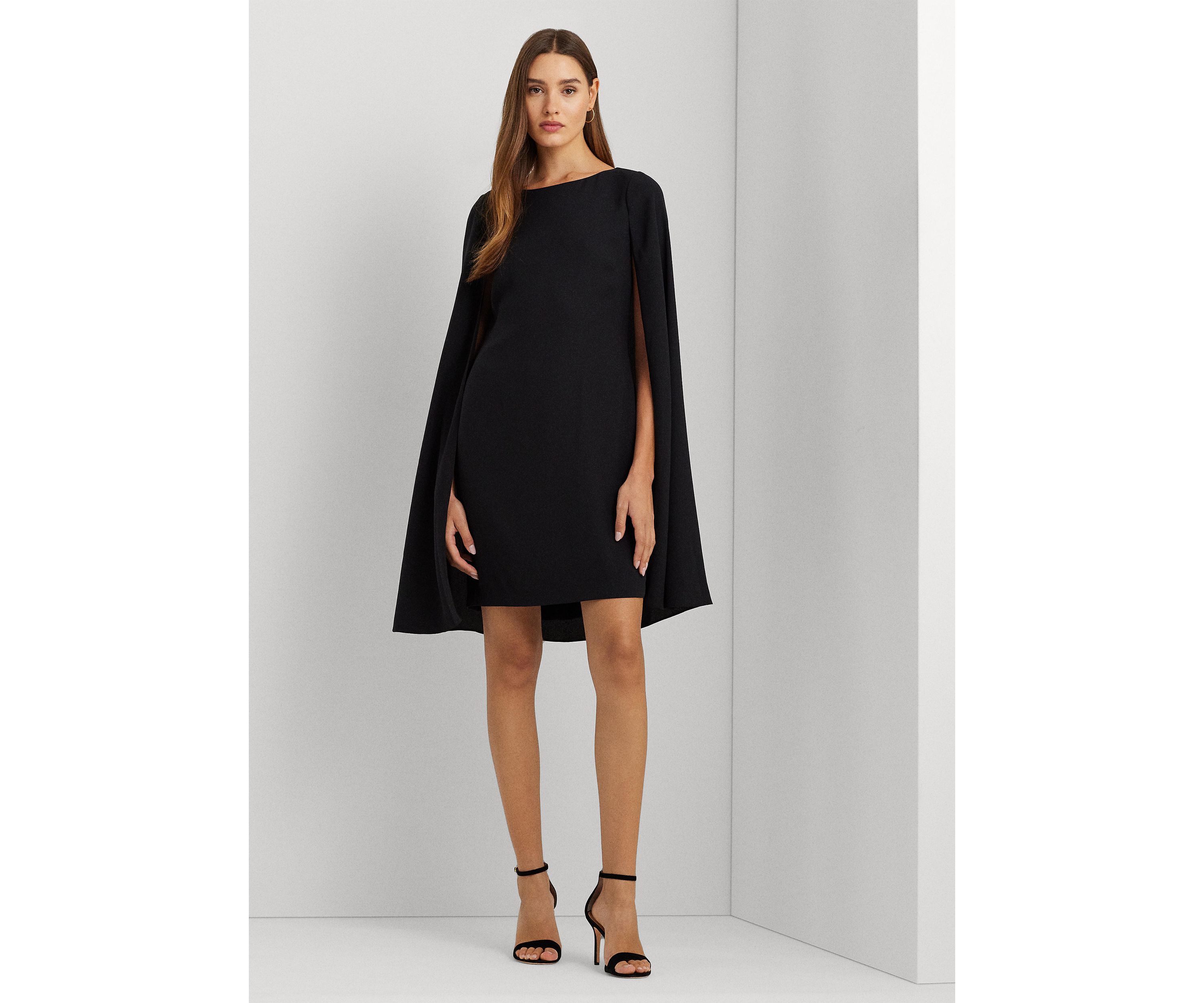 Cape Georgette Cocktail Dress