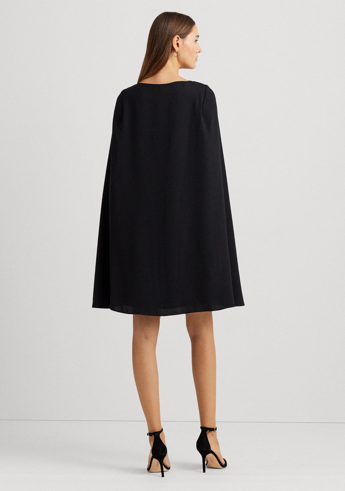 Cape Georgette Cocktail Dress