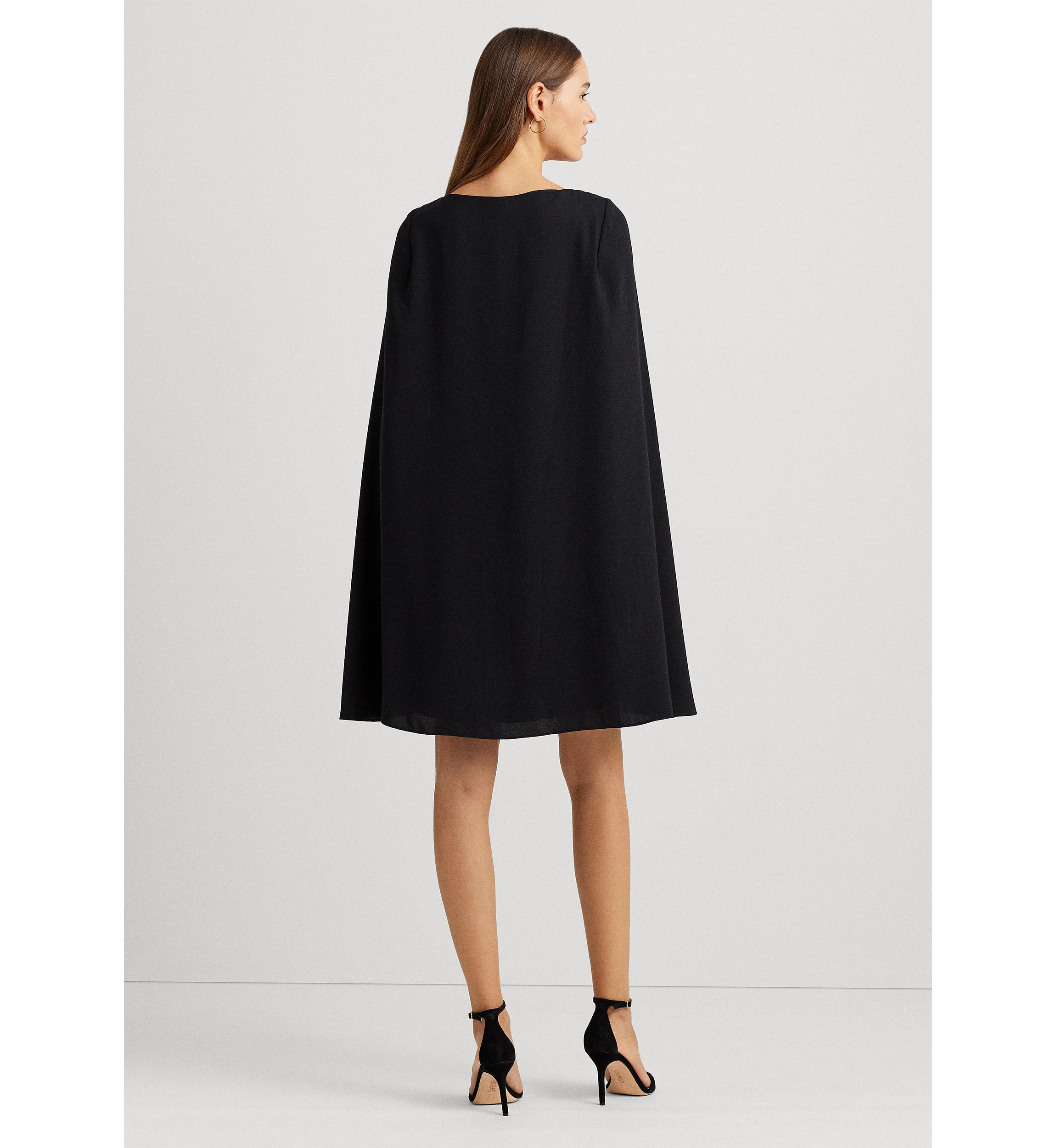 Cape Georgette Cocktail Dress
