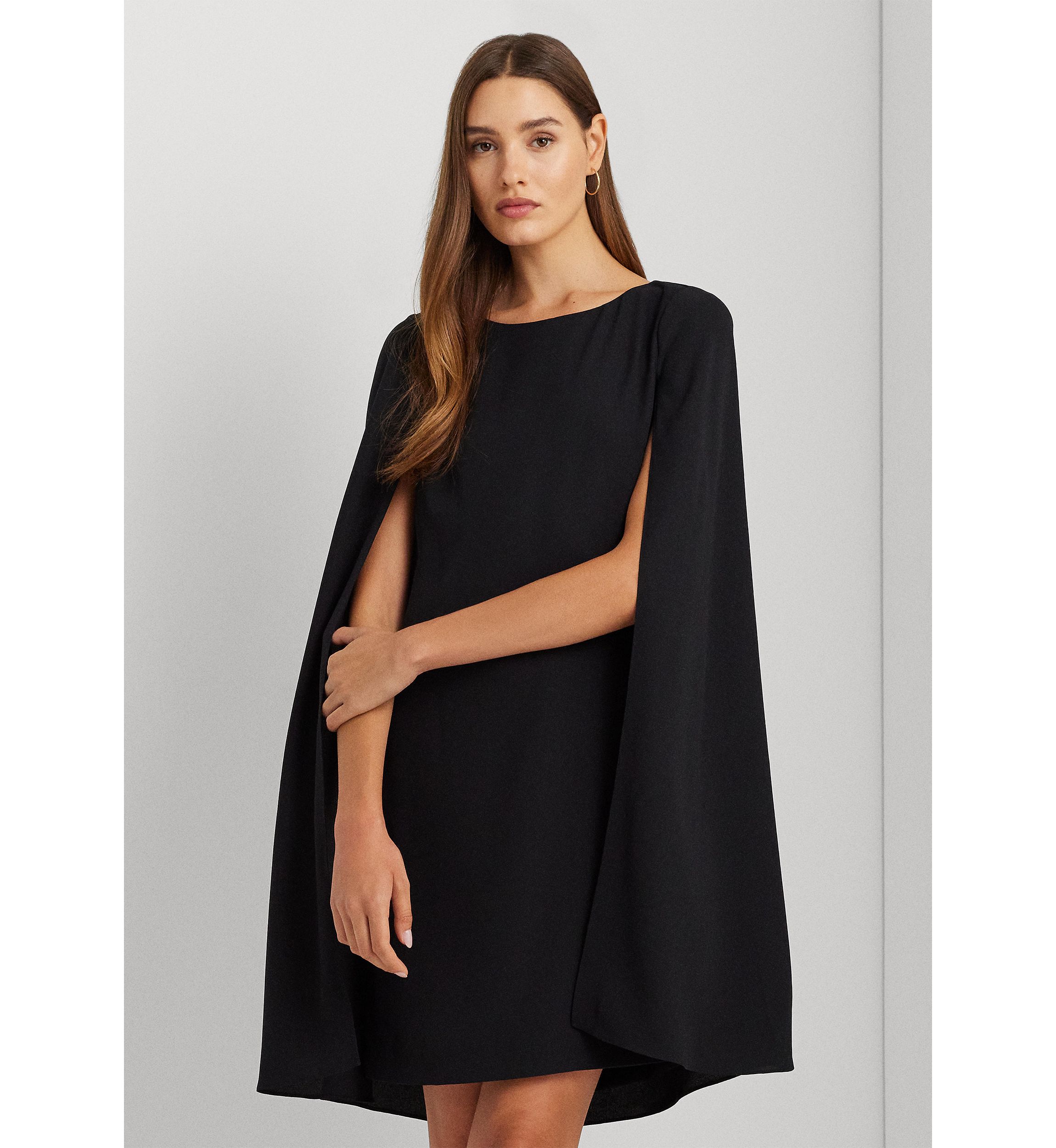 Cape Georgette Cocktail Dress