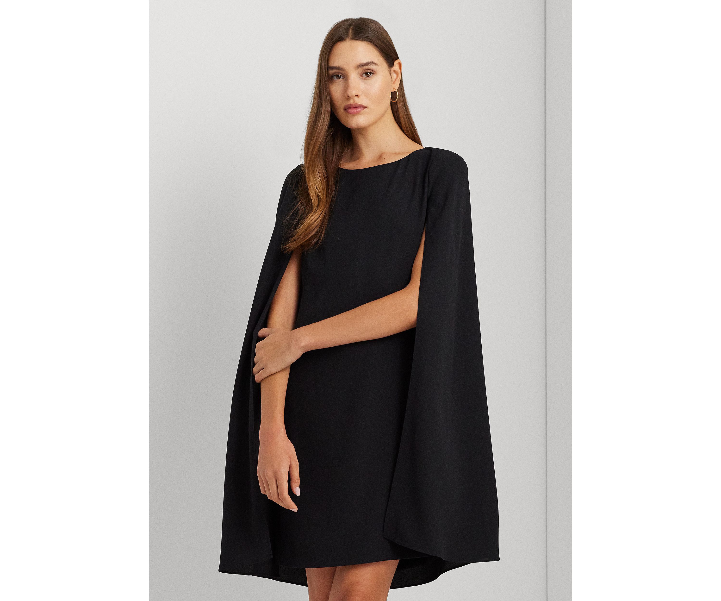 Cape Georgette Cocktail Dress