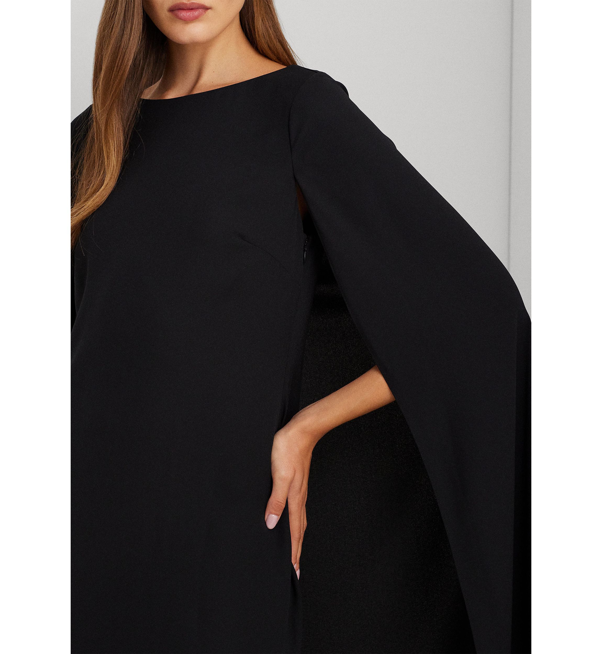 Cape Georgette Cocktail Dress