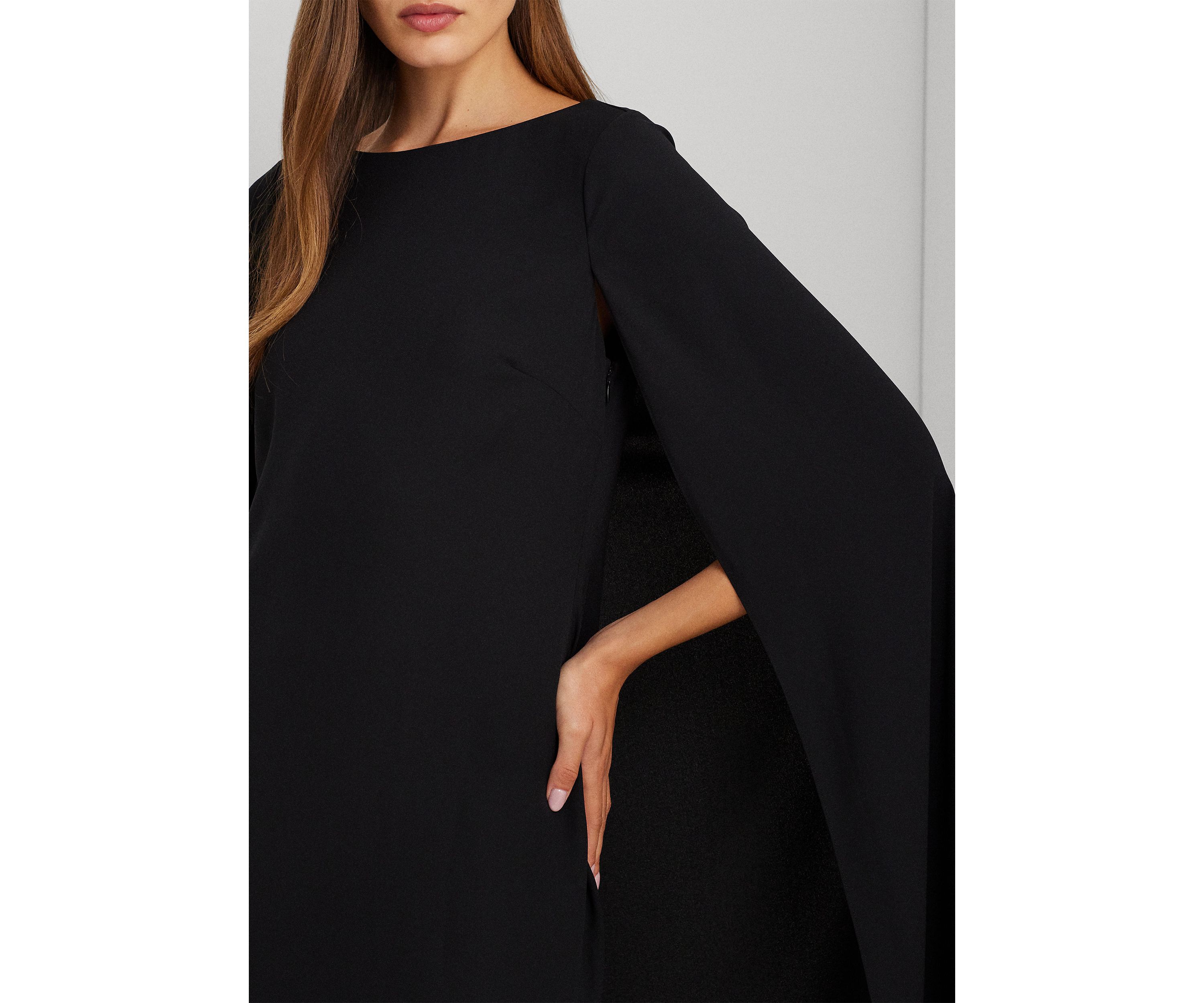Cape Georgette Cocktail Dress