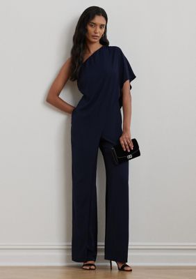 【Polo Ralph Lauren】Asymmetric one-piece jumpsuit Cape Georgette One-Shoulder Jumpsuit for Women | Ralph