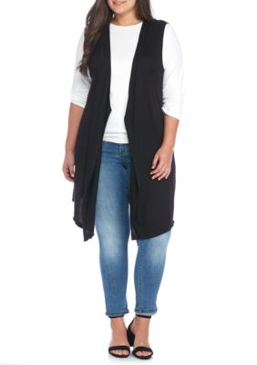 H.I.P Plus Size Cinched Back Waist Elongated Vest | belk