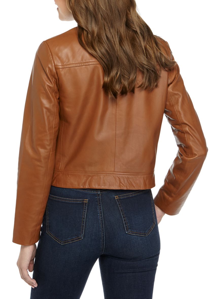 Womens Leather Moto Jacket 