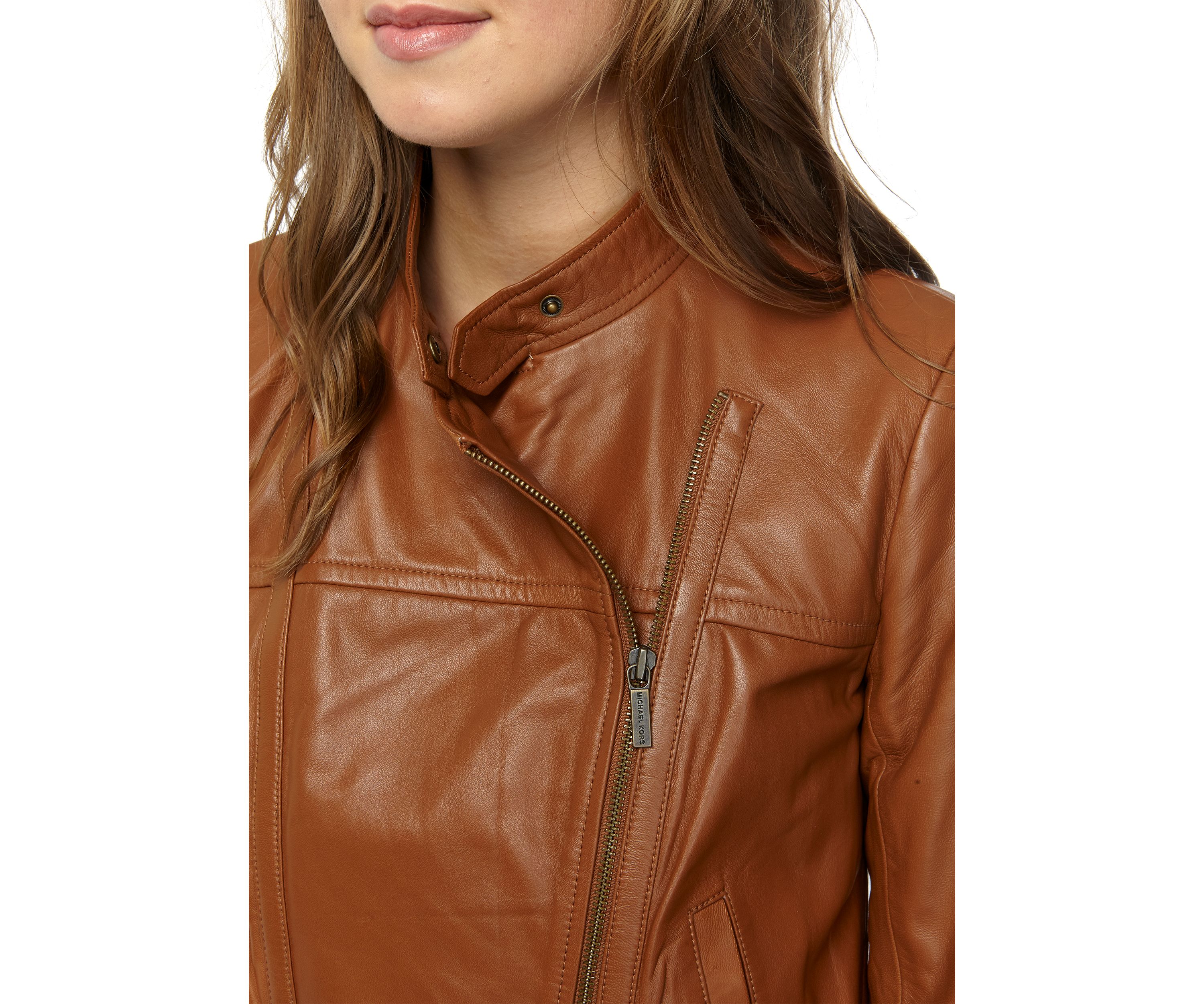 Womens Leather Moto Jacket 