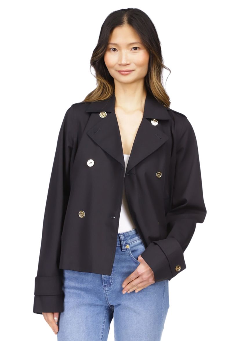 Womens Long Sleeve Double Breasted Trench Coat