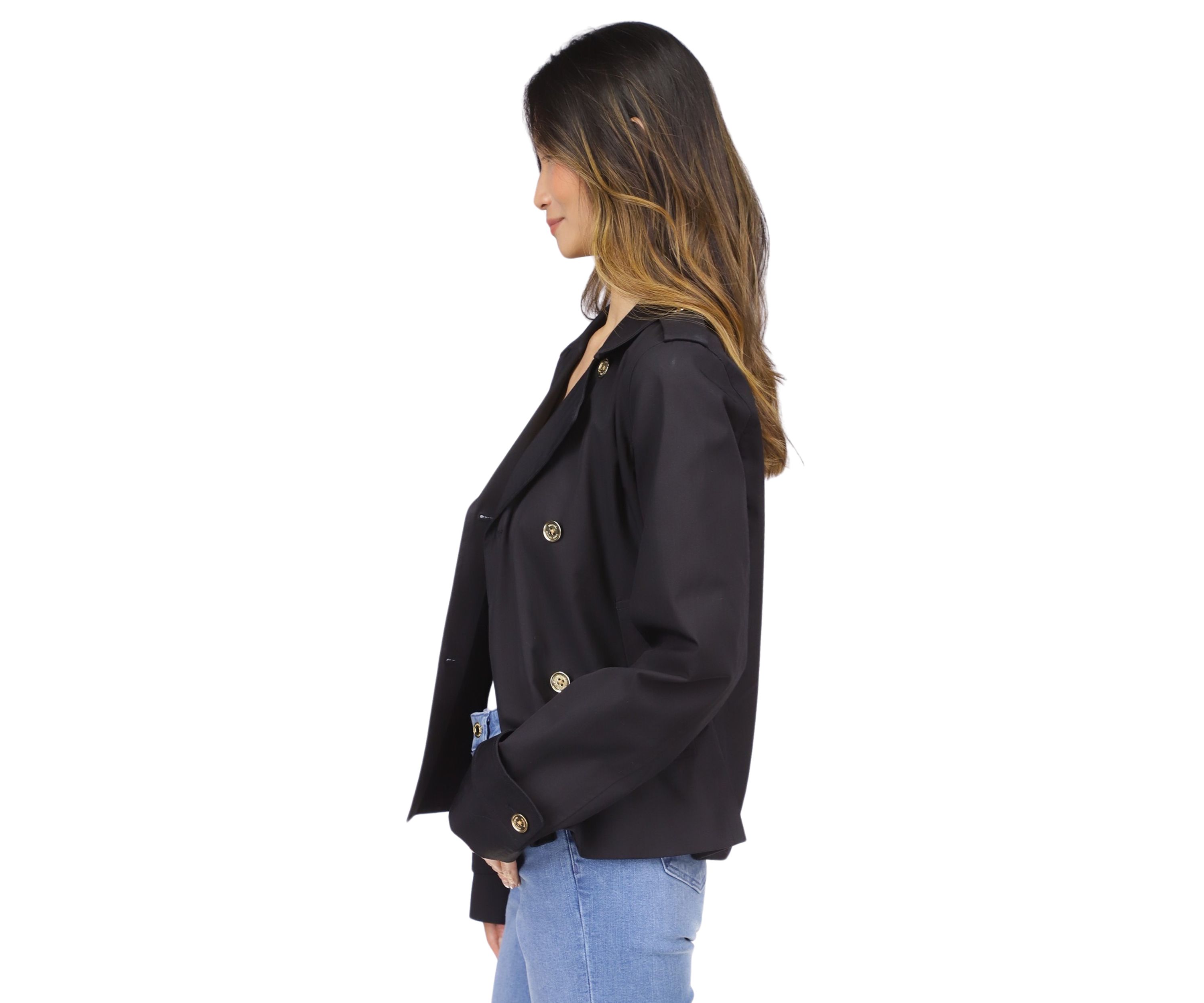 Womens Long Sleeve Double Breasted Trench Coat