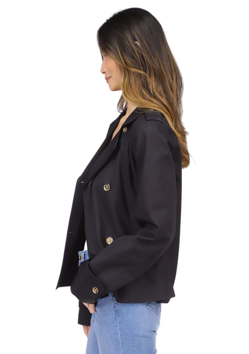 Womens Long Sleeve Double Breasted Trench Coat