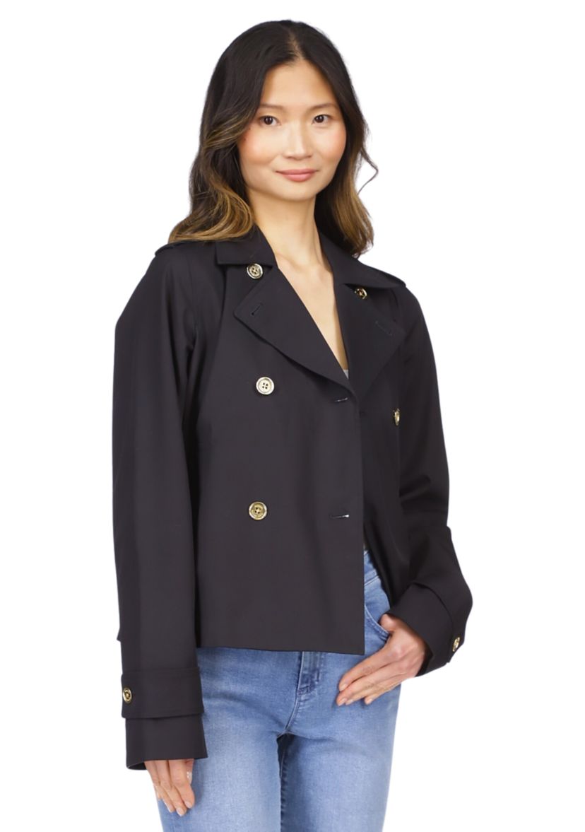 Womens Long Sleeve Double Breasted Trench Coat