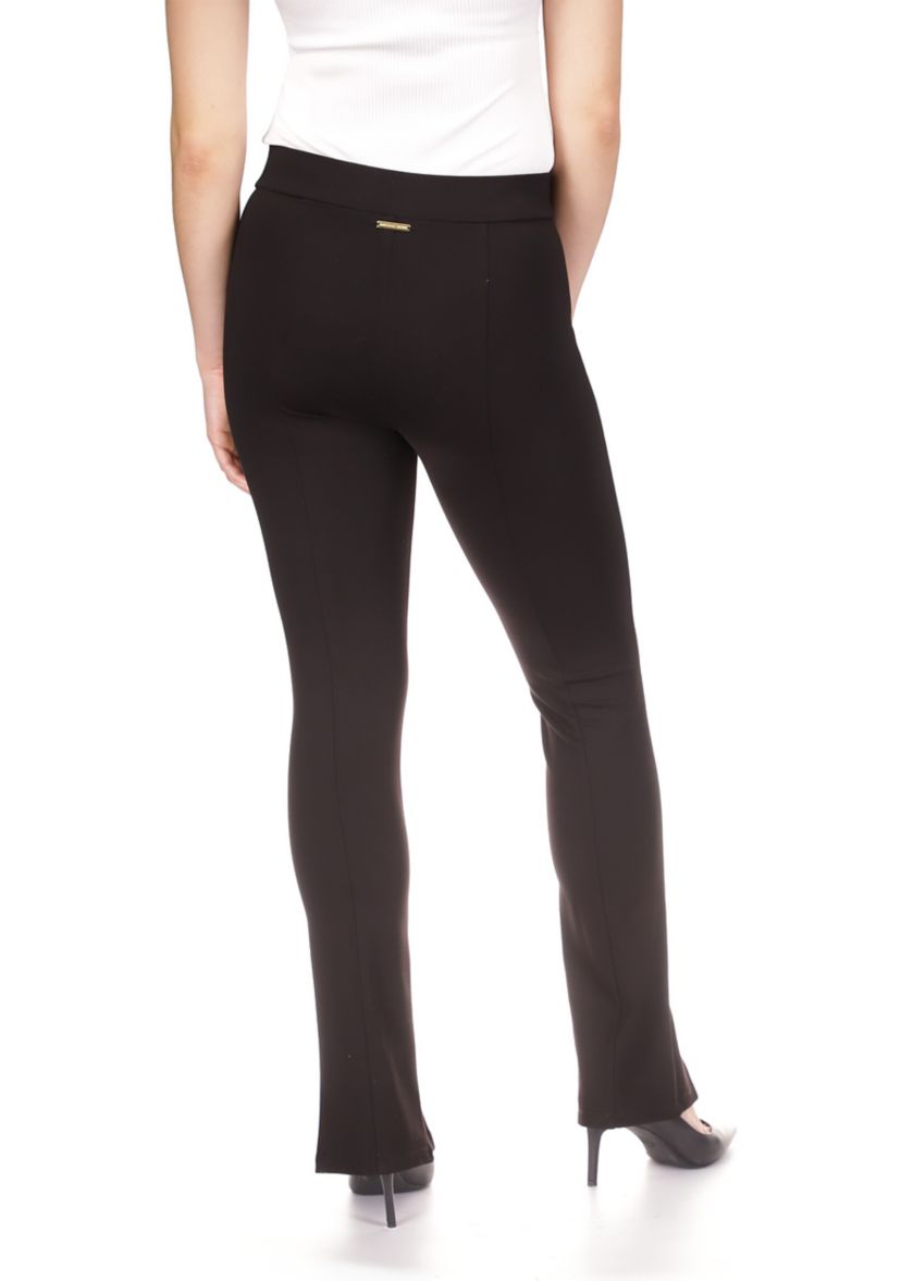 Womens Solid Split Hem Leggings