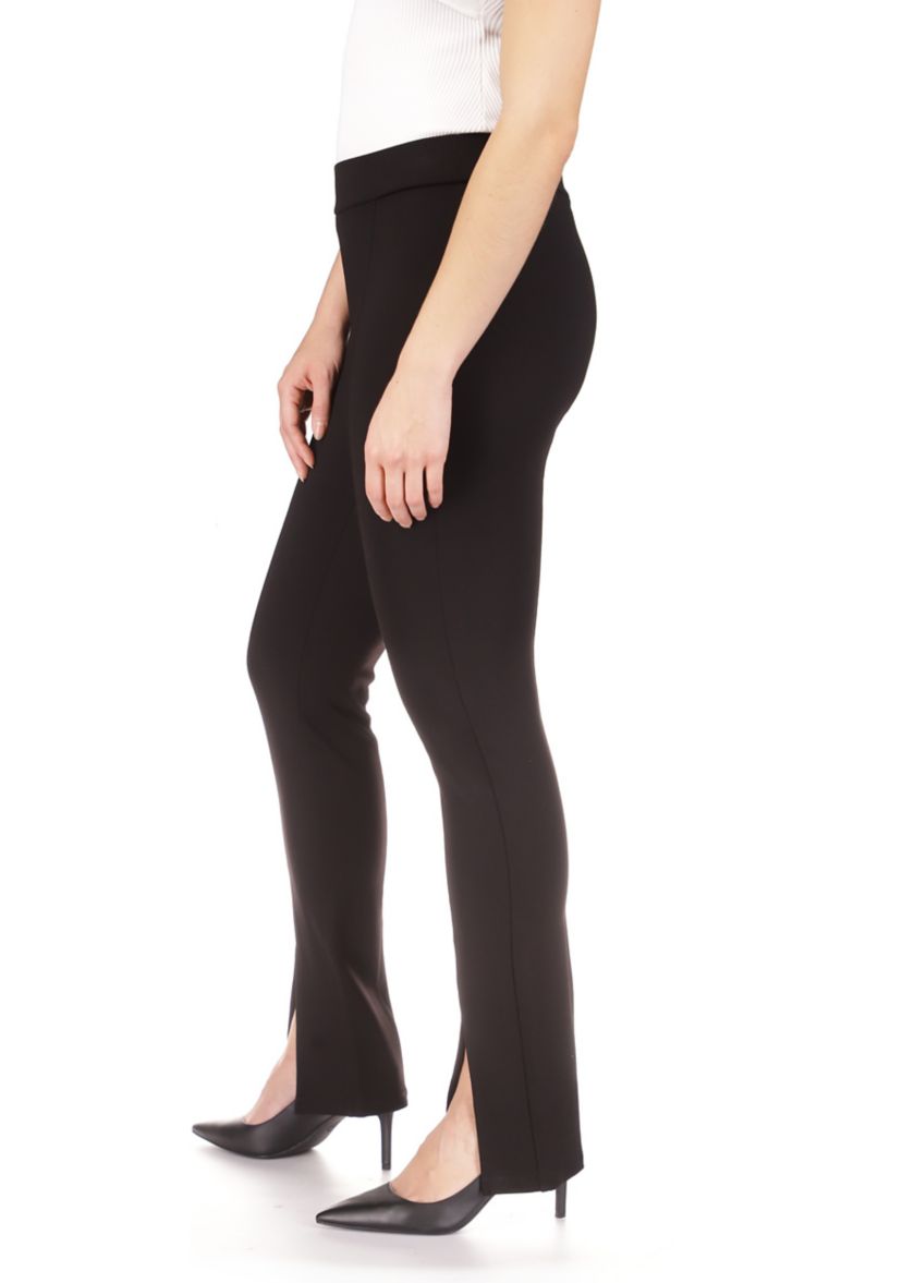 Womens Solid Split Hem Leggings